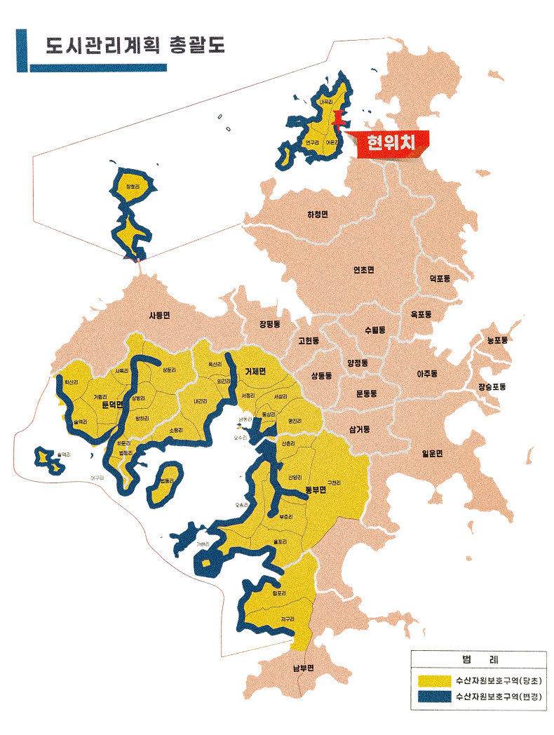 Carte de l'île de Geoje